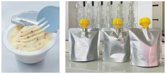 Cooked pet food pouch examples from a supplier catalogue